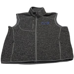 Elevate Fleece Vest Jacket United Airlines Charcoal Black Heather XL Full Zip